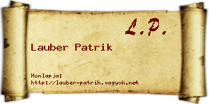 Lauber Patrik névjegykártya